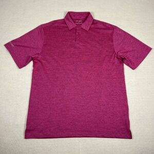 Black Clover Polo‎ Shirt Mens Large Pink Heather Performance Golf Live Lucky